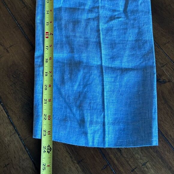 Talbots Light Blue Linen Cropped Pants Size 6 - Picture 3 of 10